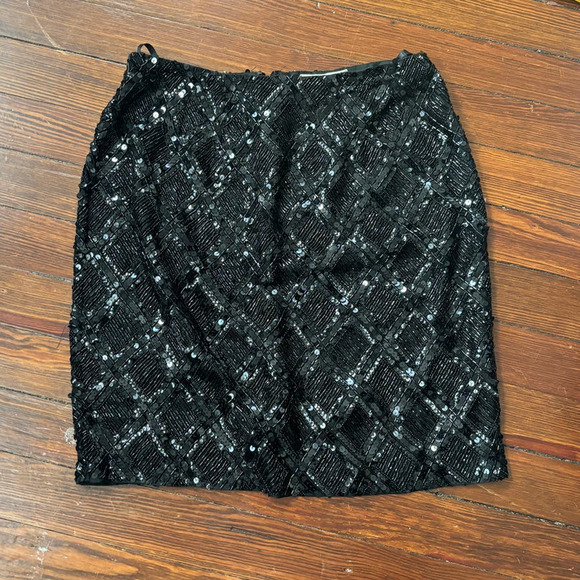 Henri Bendel Beaded Black Mini Skirt - Picture 1 of 2